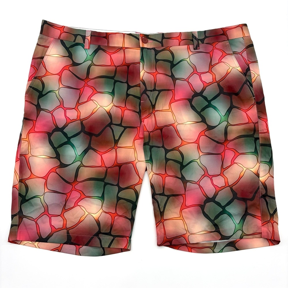 Hreski Alligator Pattern GOLF Shorts Men's Size 44 Multicolor